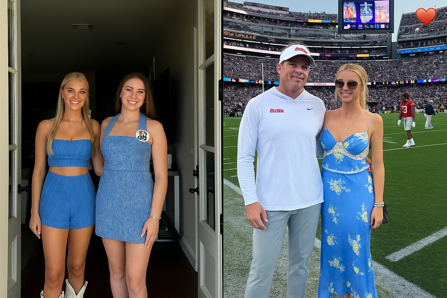 Landry Kiffin with friends and father Lane Kiffin at Ole Miss game 2025