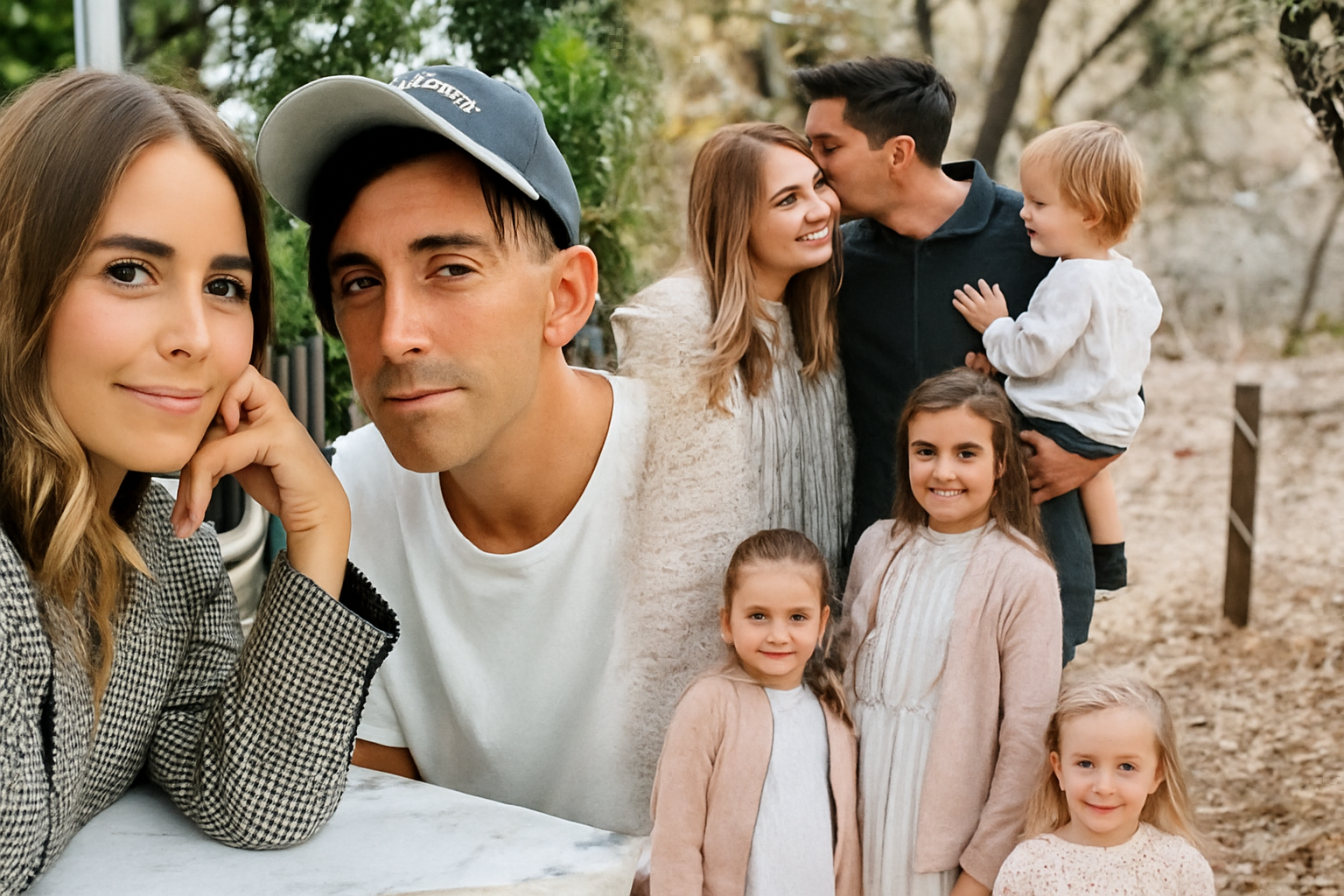 Mallory Plotnik with husband Phil Wickham and their children in a family portrait