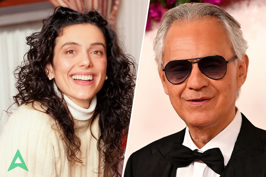 Enrica Cenzatti smiling in a cream sweater beside Andrea Bocelli in a tuxedo – featured collage banner 16:9