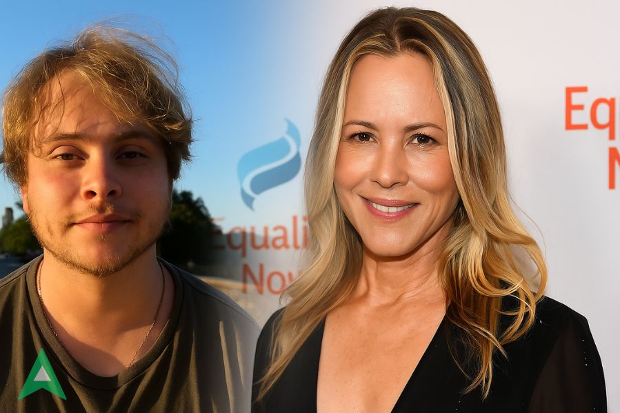 Jackson Blue McDermott with his mother Maria Bello in a smooth fade collage featured image.