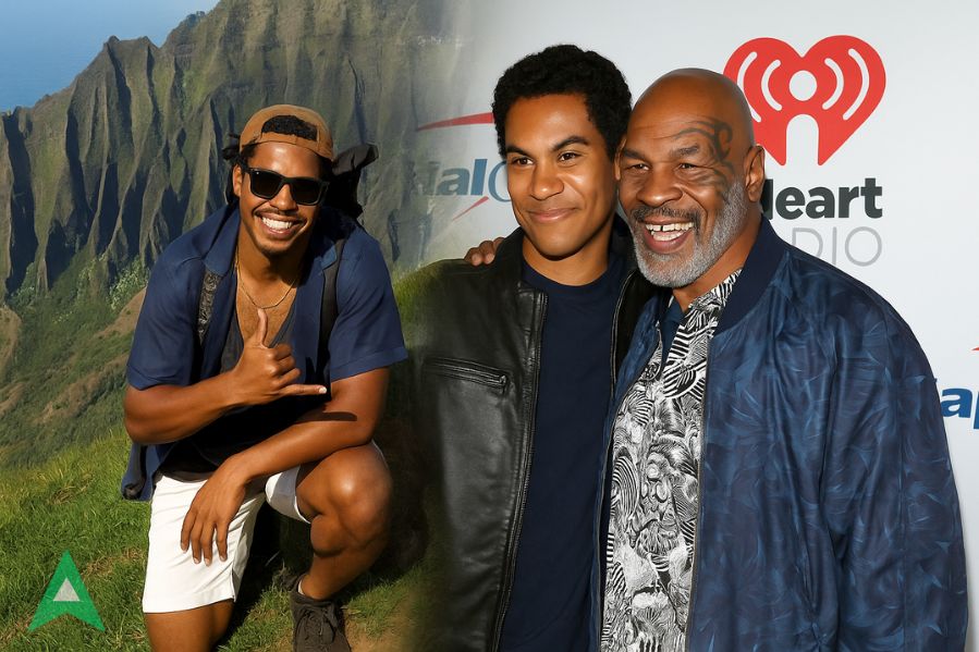 Miguel Leon Tyson collage with Mike Tyson – outdoor and event photos blended smoothly.