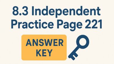 8.3 independent practice page 221 answer key